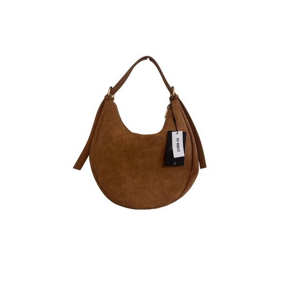 4th and Reckless Handbags - NEW 4th And Reckless Una Faux Suede Crescent Bag 12x11x4" Tan Everyday Purse